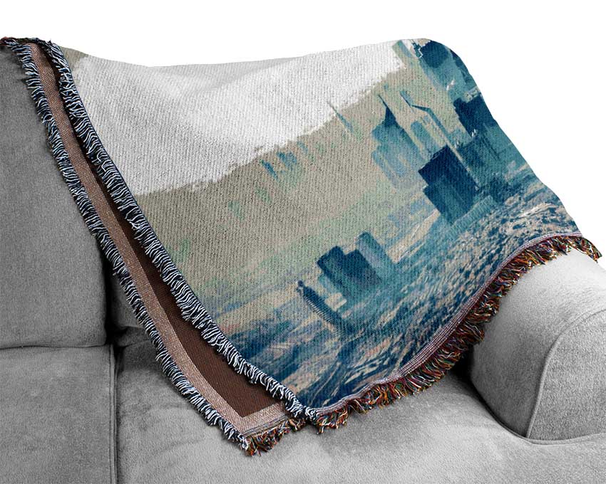 Bird Over The City Woven Blanket