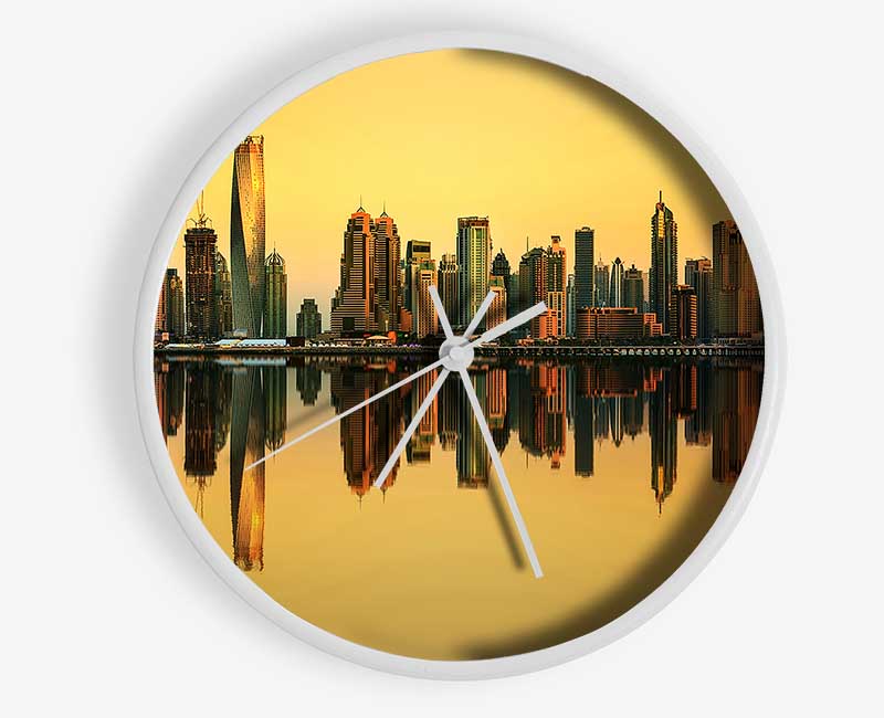 Golden Reflections Clock - Wallart-Direct UK