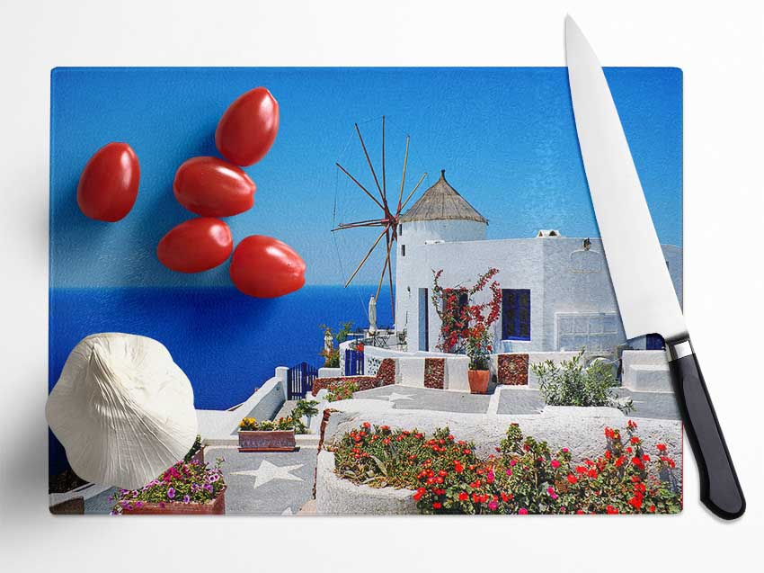 The Magic Of Santorini Glass Chopping Board