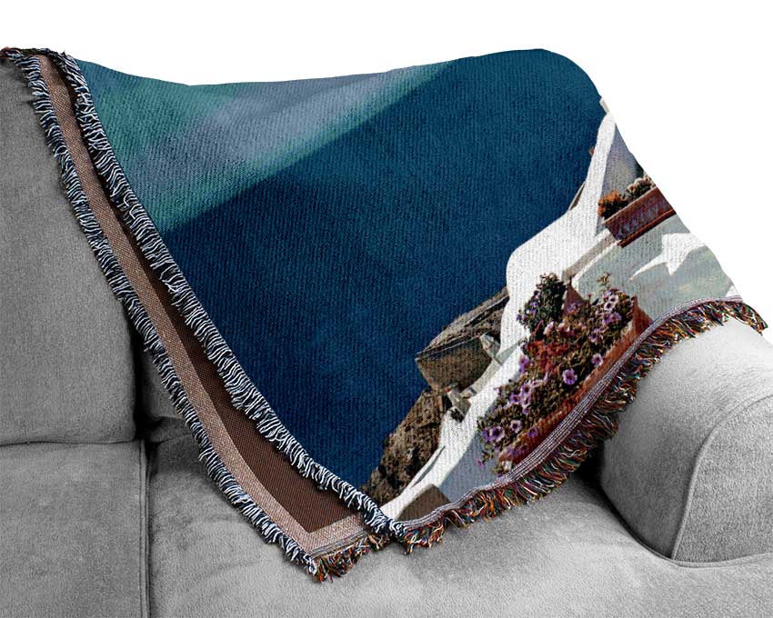 The Magic Of Santorini Woven Blanket