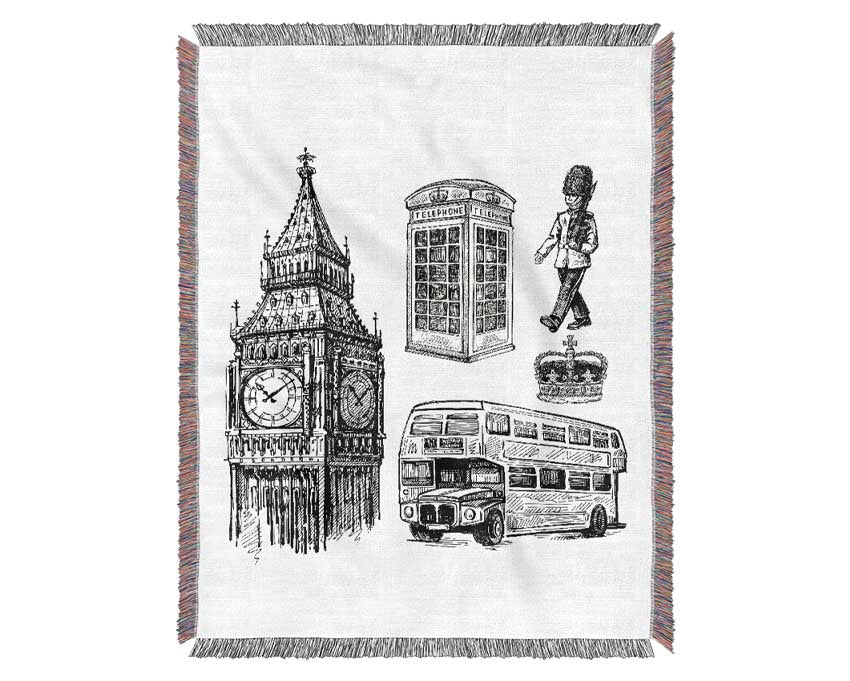 Attractions Of The City 7 Woven Blanket