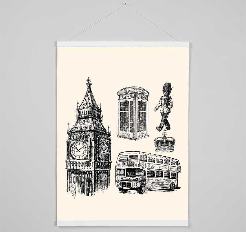 Attractions Of The City 7 Hanging Poster - Wallart-Direct UK