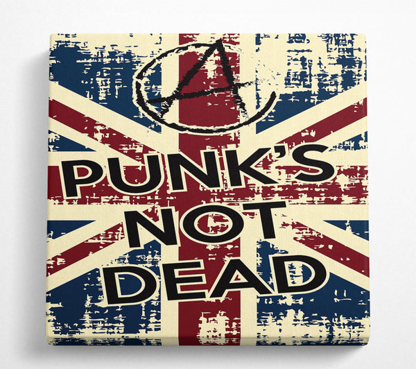 A Square Canvas Print Showing Punks Not Dead Square Wall Art