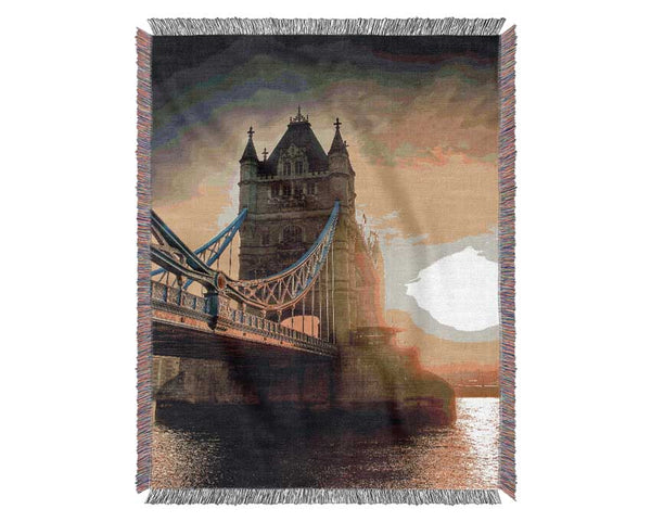 Stunning Tower Bridge Sunset Woven Blanket