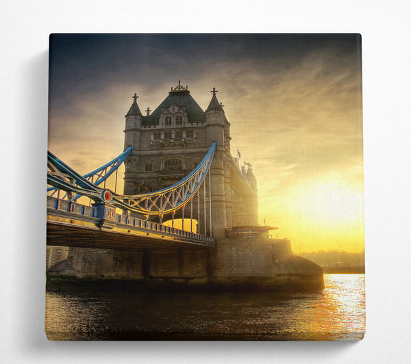 A Square Canvas Print Showing Stunning Tower Bridge Sunset Square Wall Art