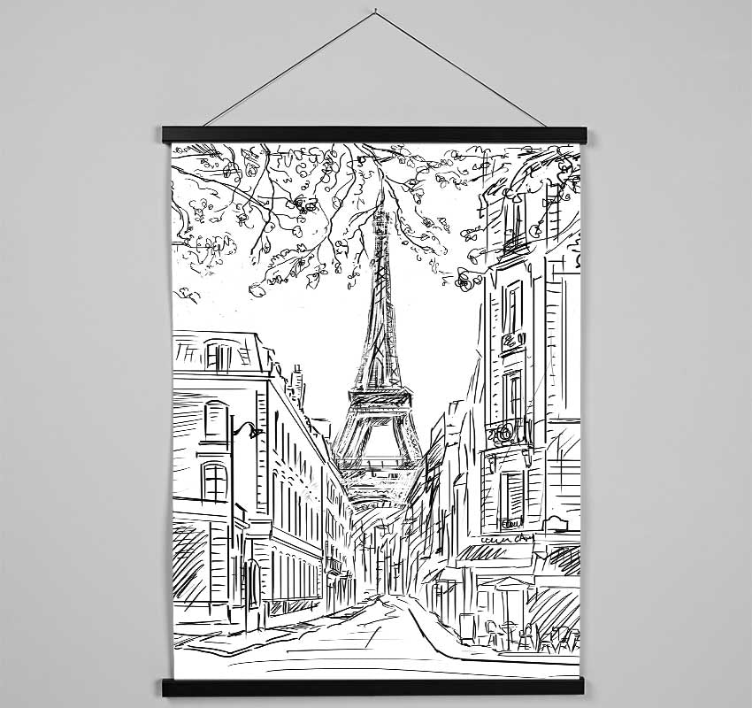 Eiffel Tower Streets 1 Hanging Poster - Wallart-Direct UK