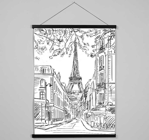 Eiffel Tower Streets 1 Hanging Poster - Wallart-Direct UK