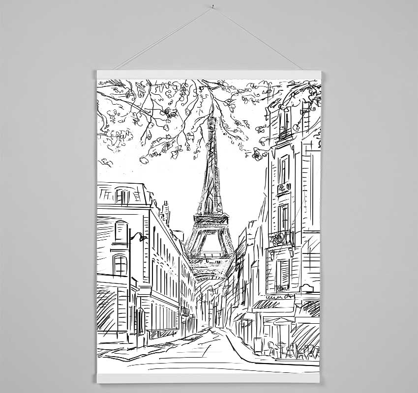 Eiffel Tower Streets 1 Hanging Poster - Wallart-Direct UK