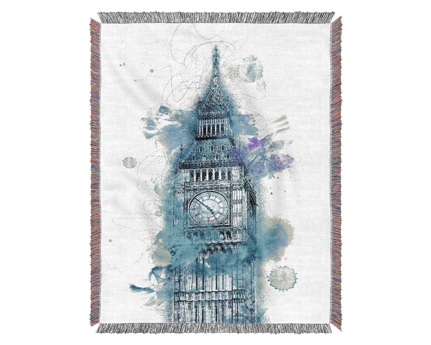 Watercolour Big Ben 1 Woven Blanket