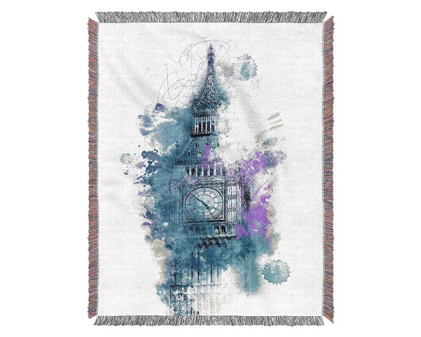 Watercolour Big Ben 2 Woven Blanket