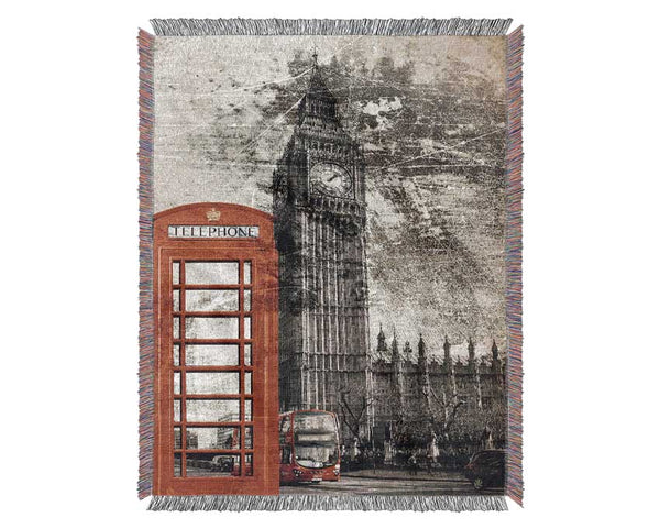 Retro Big Ben Woven Blanket