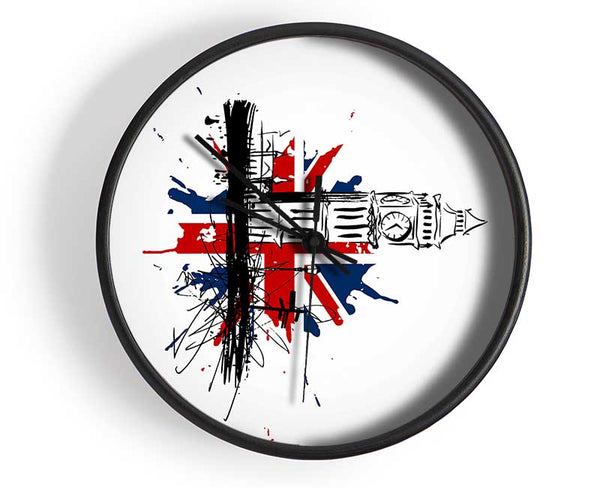 Union Jack Splash Clock - Wallart-Direct UK