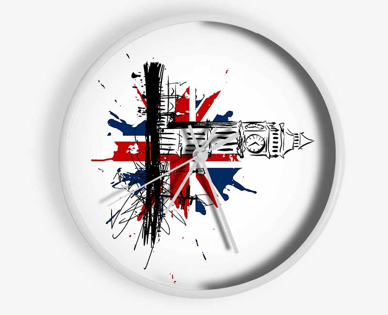 Union Jack Splash Clock - Wallart-Direct UK