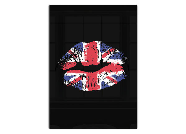 Lippen mit britischer Flagge