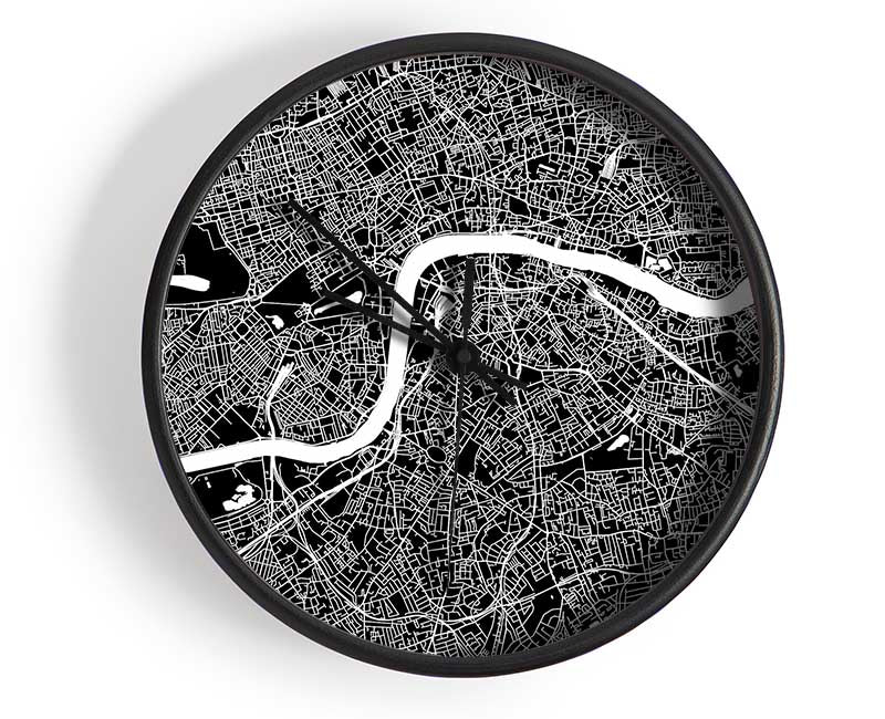 The Map Of London Thames 5 Clock - Wallart-Direct UK