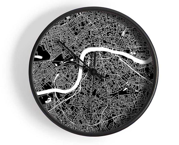 The Map Of London Thames 5 Clock - Wallart-Direct UK