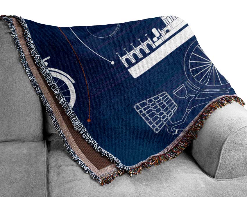 Cycling Around The City Woven Blanket