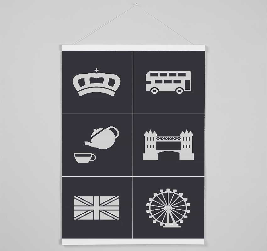 Attractions Of The City 1 Hanging Poster - Wallart-Direct UK