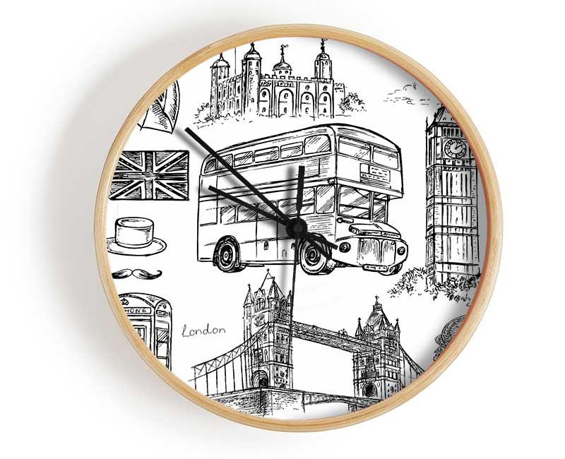 Attractions Of The City 9 Clock - Wallart-Direct UK