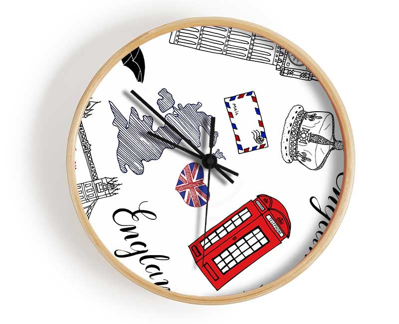 Attractions Of The City 4 Clock - Wallart-Direct UK