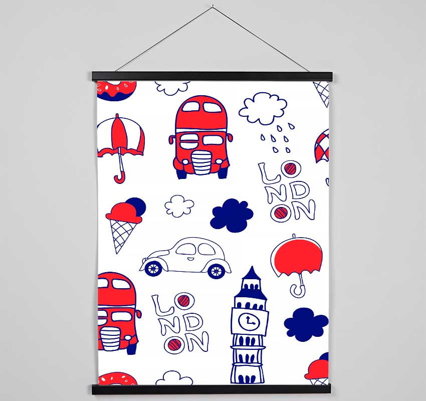 Red White And Blue 2 Hanging Poster - Wallart-Direct UK