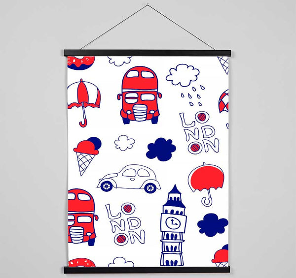 Red White And Blue 2 Hanging Poster - Wallart-Direct UK