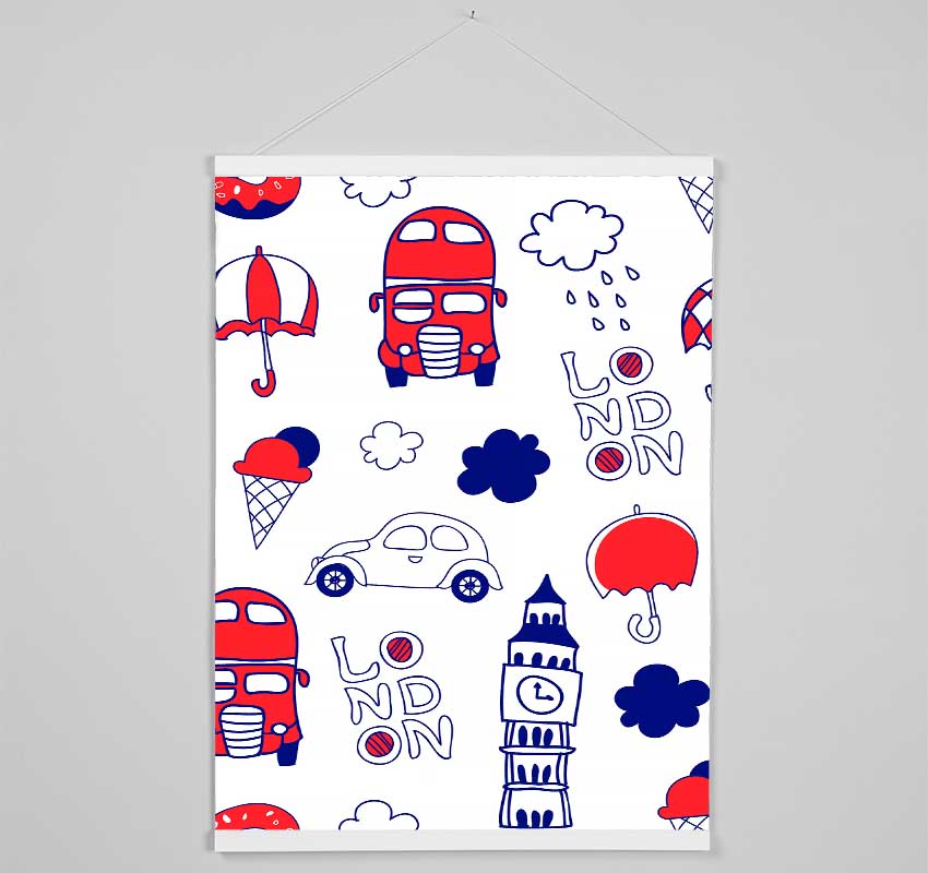 Red White And Blue 2 Hanging Poster - Wallart-Direct UK