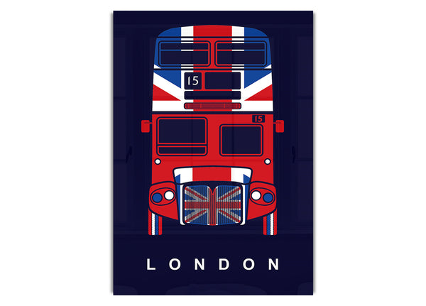 Englische Flagge auf einem roten Londoner Bus