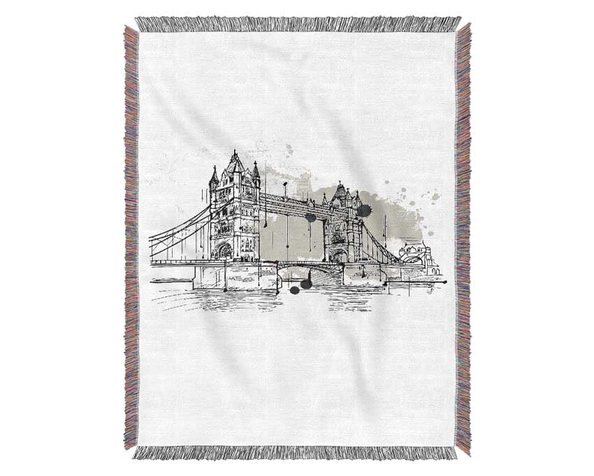 Tower Bridge Outline 6 Woven Blanket