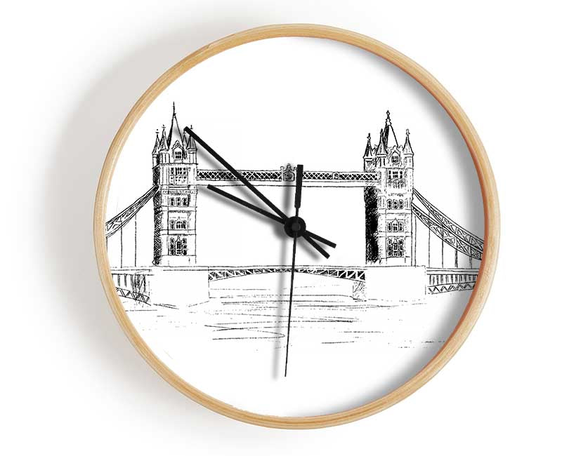 Tower Bridge Outline 4 Clock - Wallart-Direct UK