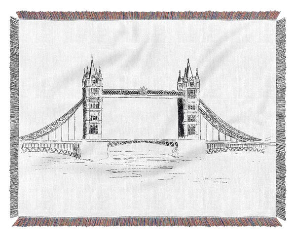 Tower Bridge Outline 4 Woven Blanket