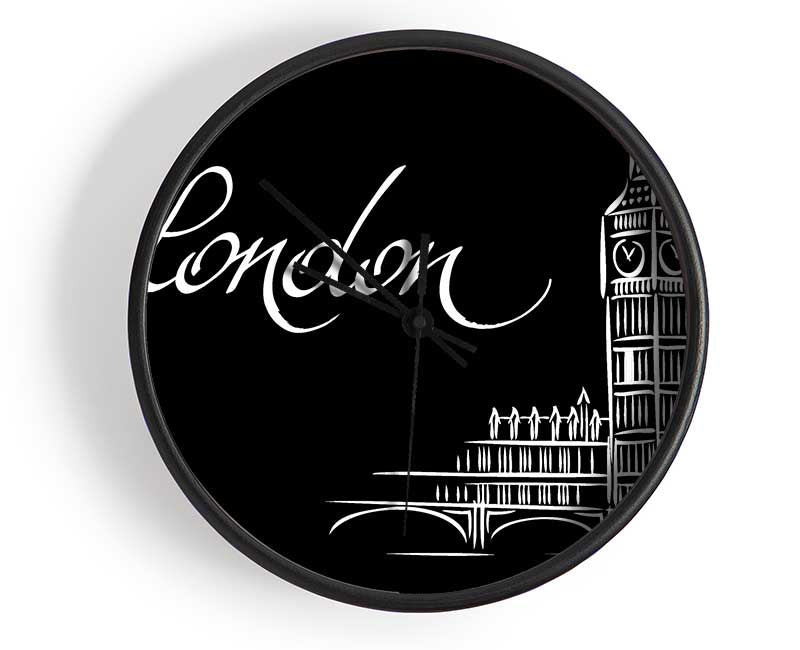 Black And White Big Clock - Wallart-Direct UK