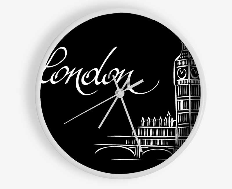 Black And White Big Clock - Wallart-Direct UK