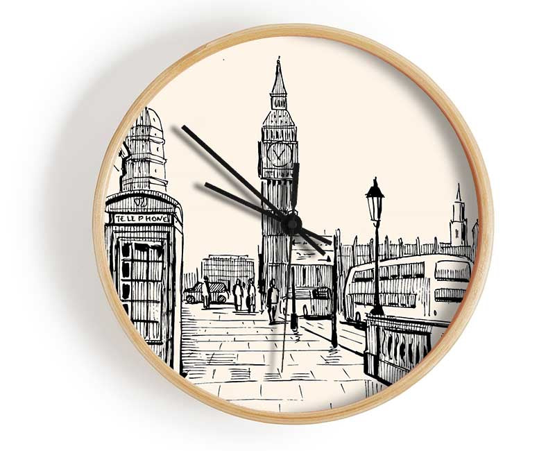 London Street Outline 2 Clock - Wallart-Direct UK