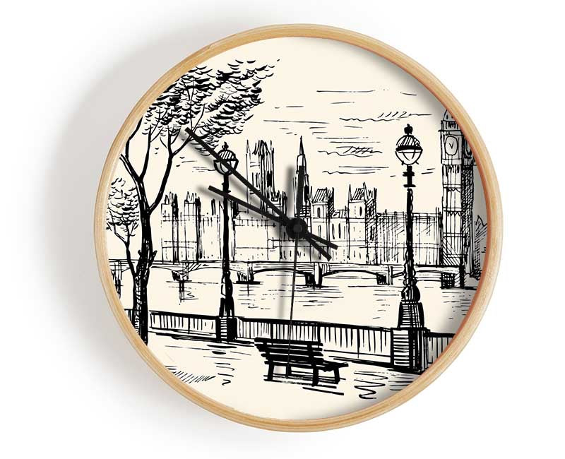 Outline Of The Houses Of Parliament Clock - Wallart-Direct UK