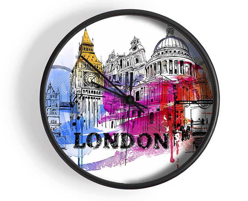 London Iconic Places Clock - Wallart-Direct UK