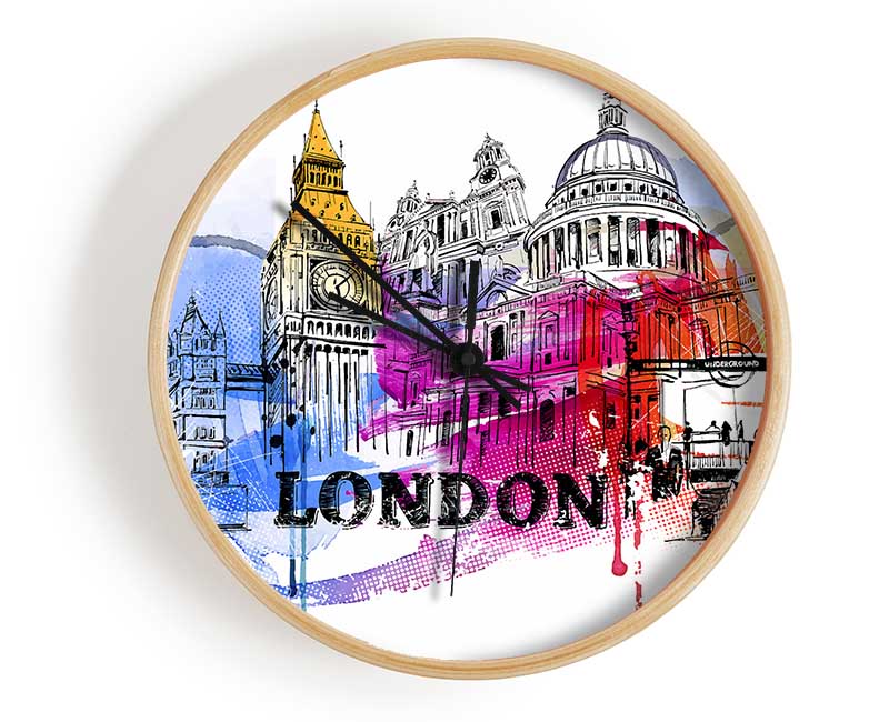 London Iconic Places Clock - Wallart-Direct UK