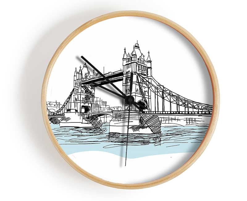 Tower Bridge Outline 3 Clock - Wallart-Direct UK