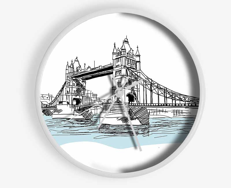 Tower Bridge Outline 3 Clock - Wallart-Direct UK