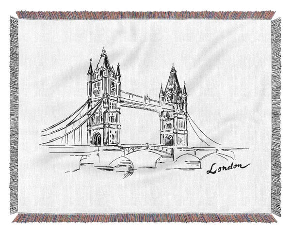 Tower Bridge Outline 2 Woven Blanket