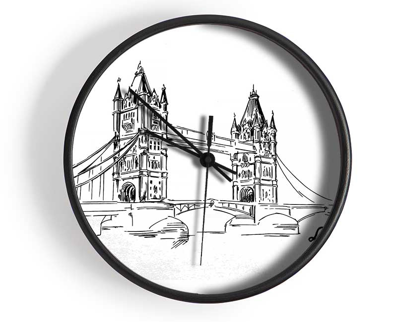 Tower Bridge Outline 2 Clock - Wallart-Direct UK