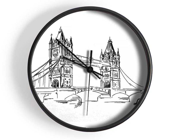 Tower Bridge Outline 2 Clock - Wallart-Direct UK