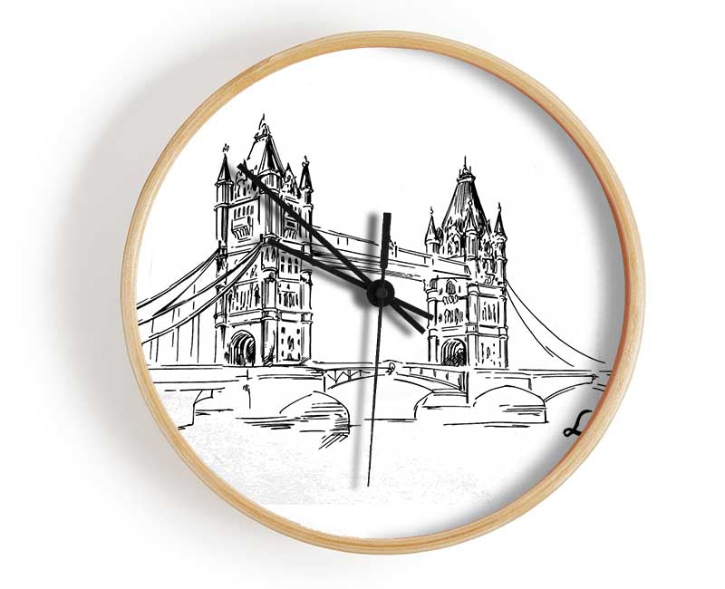 Tower Bridge Outline 2 Clock - Wallart-Direct UK