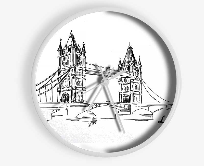 Tower Bridge Outline 2 Clock - Wallart-Direct UK