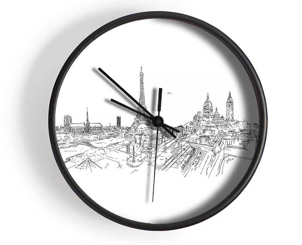 Eiffel Tower Over The City 11 Clock - Wallart-Direct UK