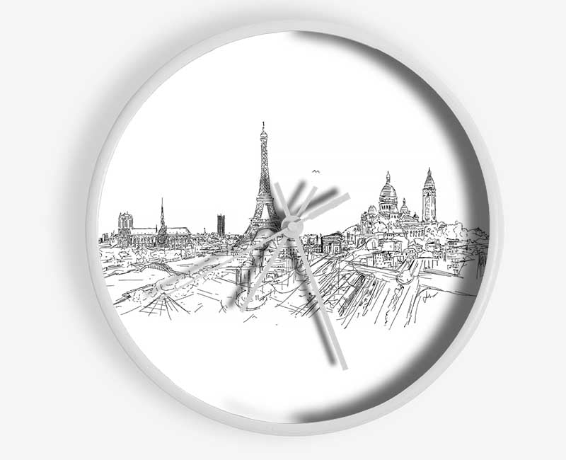 Eiffel Tower Over The City 11 Clock - Wallart-Direct UK