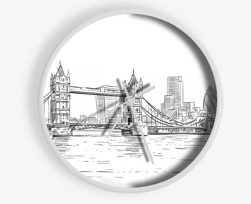 Tower Bridge Outline 1 Clock - Wallart-Direct UK