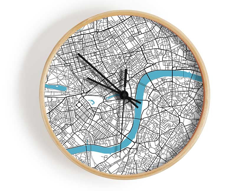 The Map Of London Thames 1 Clock - Wallart-Direct UK