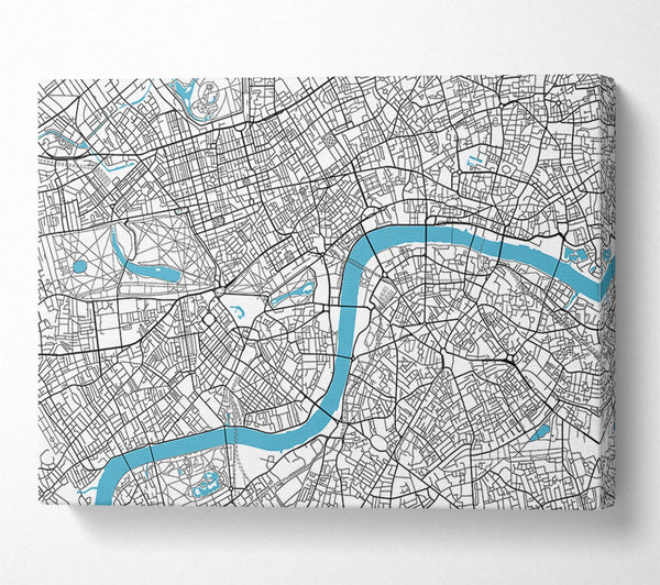 Picture of The Map Of London Thames 1 Canvas Print Wall Art