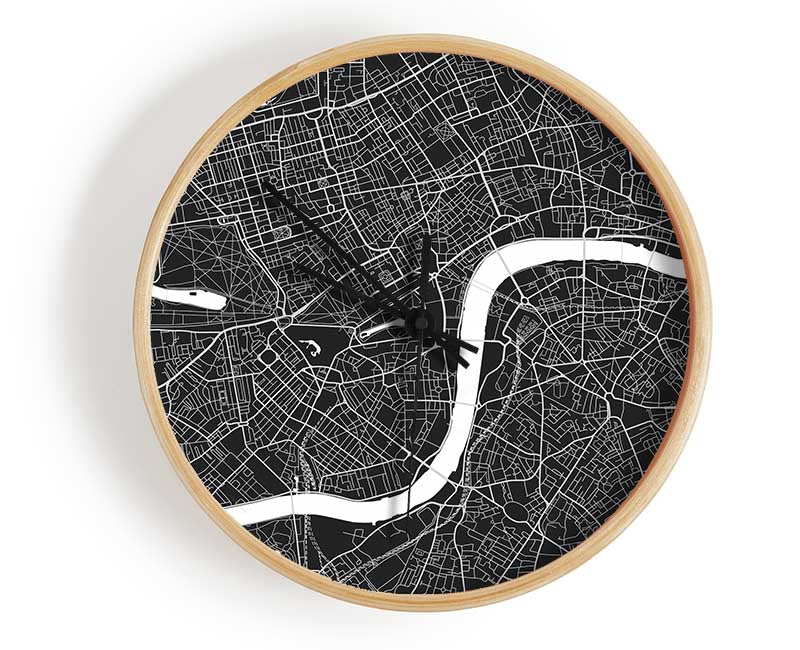 The Map Of London Thames 3 Clock - Wallart-Direct UK